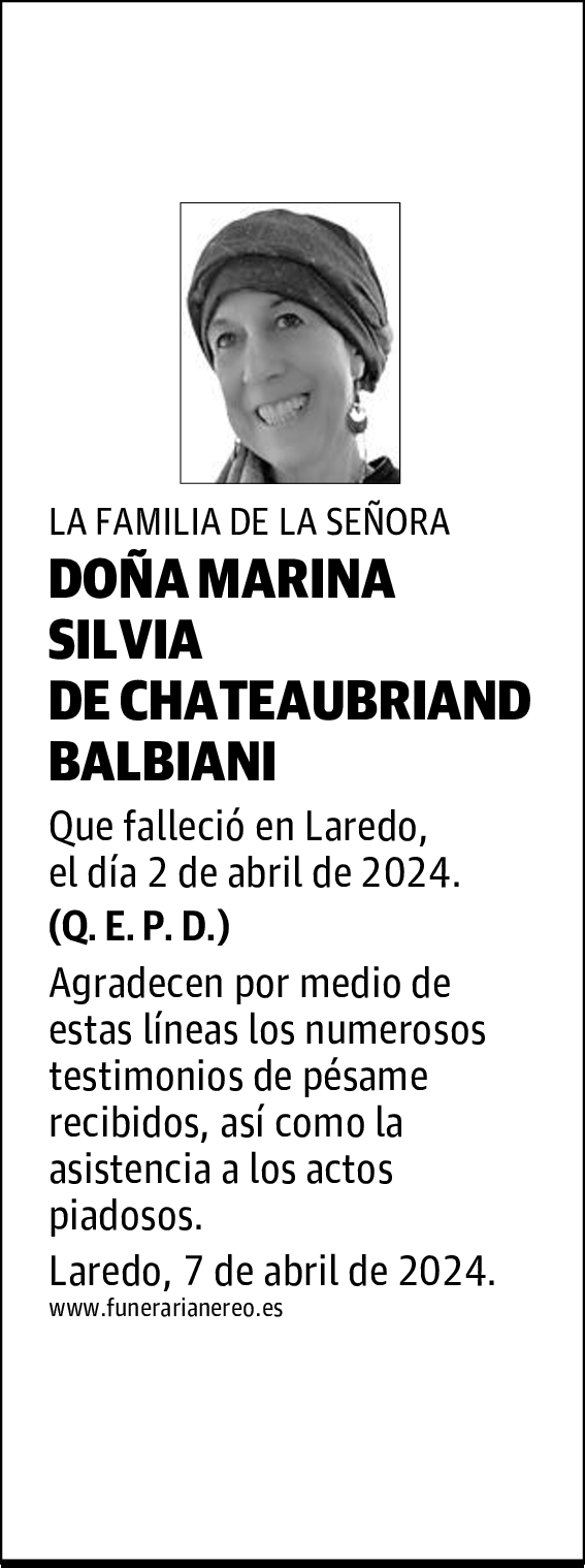 DOÑA MARINA SILVIA DE CHATEAUBRIAND BALBIANI