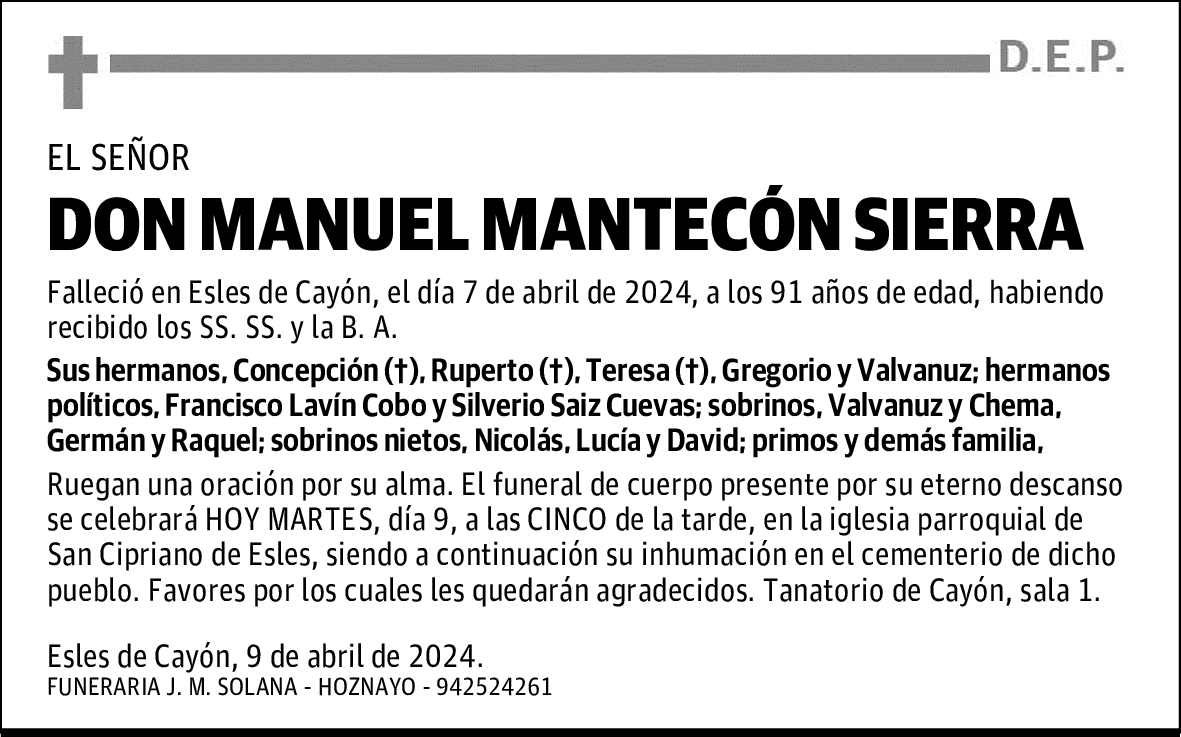 DON MANUEL MANTECÓN SIERRA