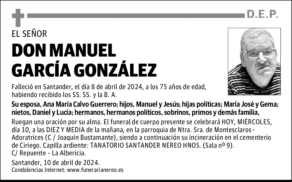 DON MANUEL GARCÍA GONZÁLEZ