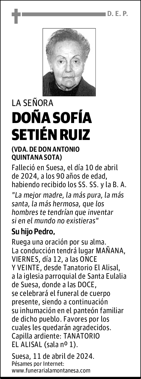 DOÑA SOFÍA SETIÉN RUIZ