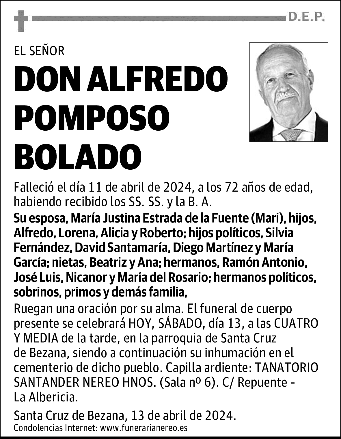 DON ALFREDO POMPOSO BOLADO