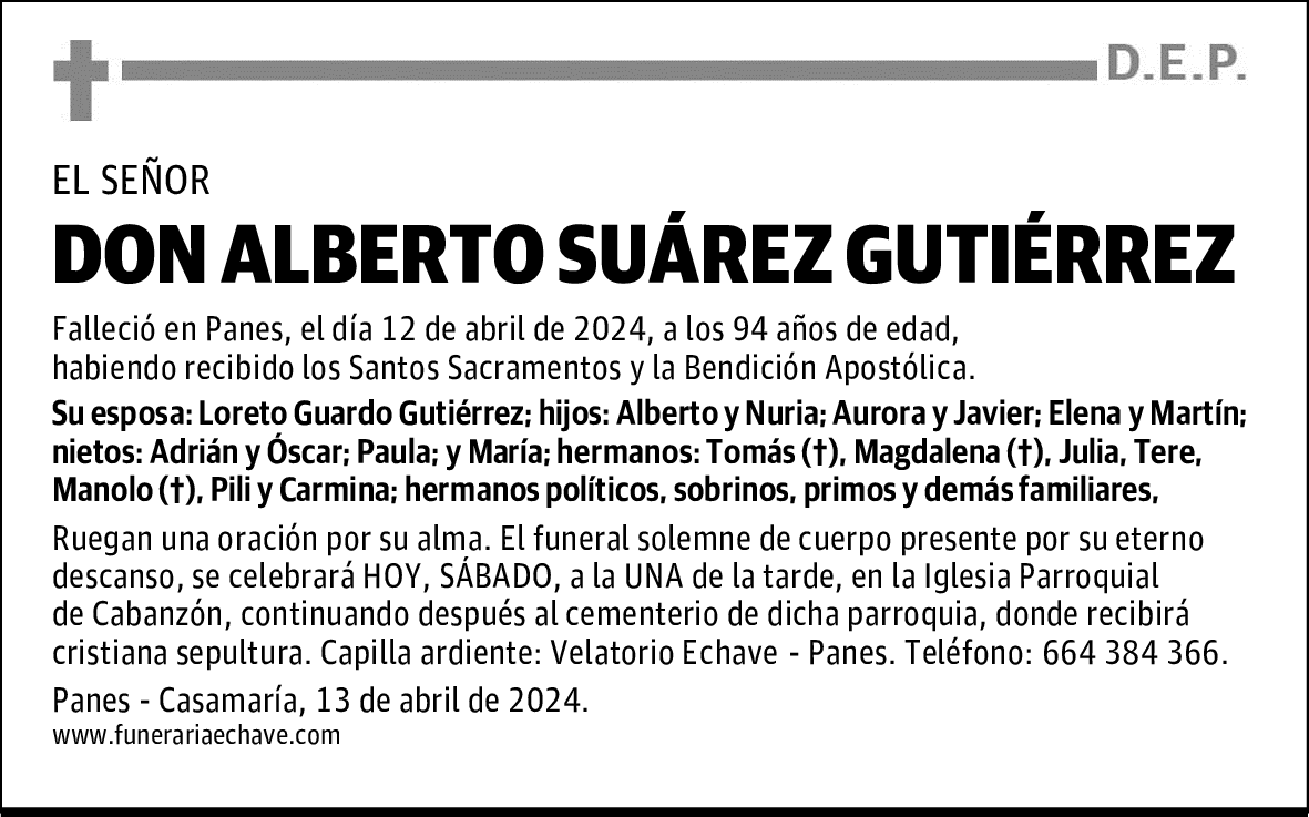 DON ALBERTO SUÁREZ GUTIÉRREZ