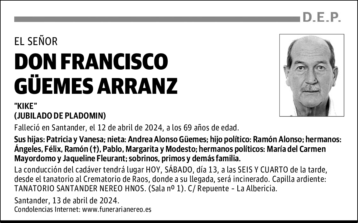 DON FRANCISCO GÜEMES ARRANZ