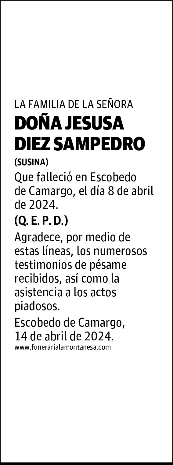 DOÑA JESUSA DIEZ SAMPEDRO