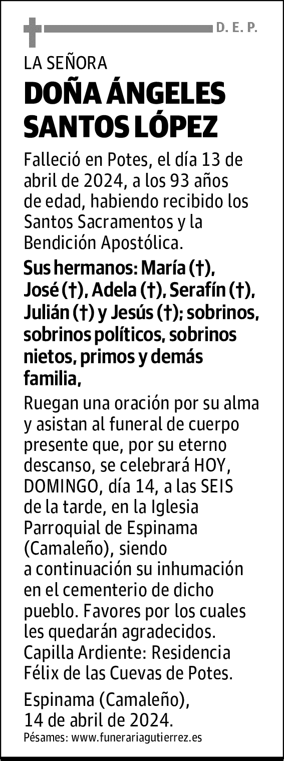 DOÑA ÁNGELES SANTOS LÓPEZ