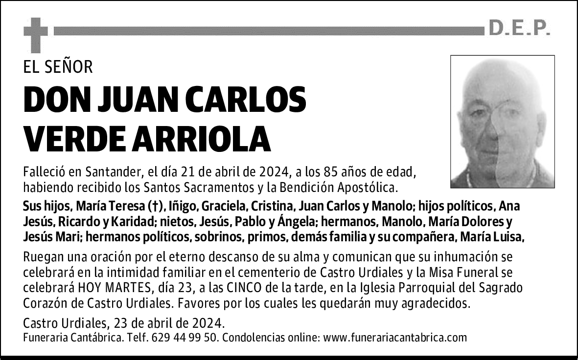 DON JUAN CARLOS VERDE ARRIOLA