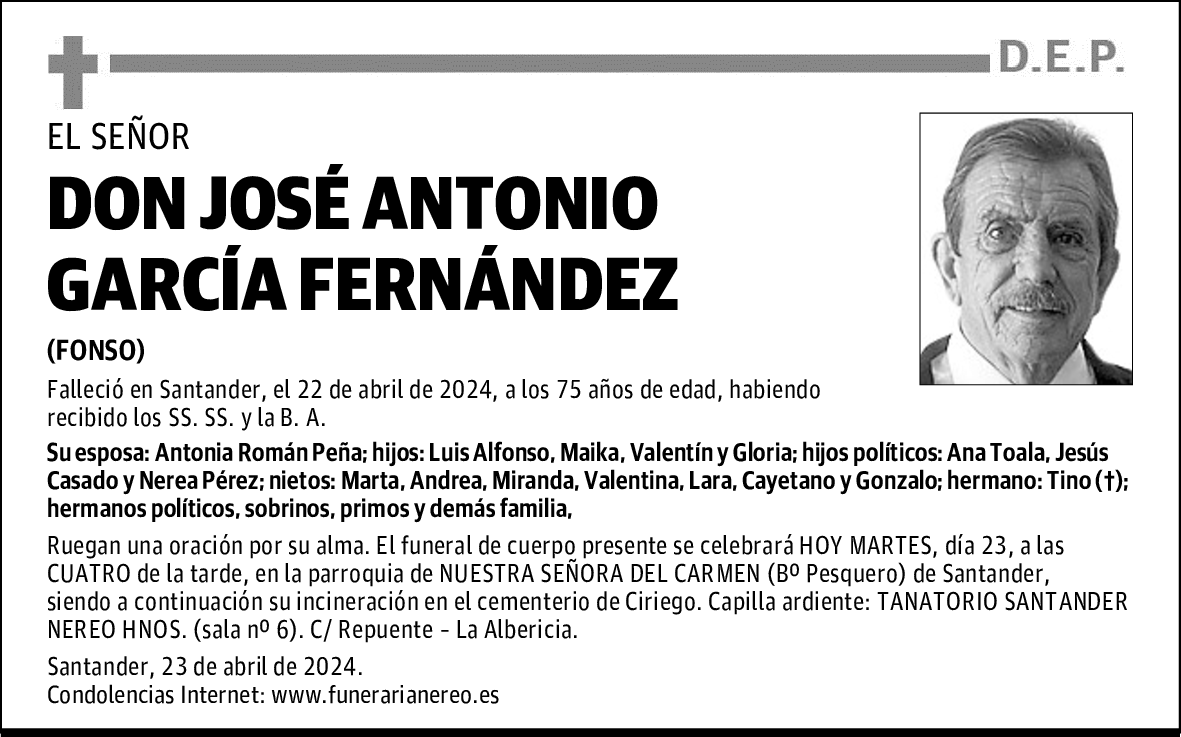 DON JOSÉ ANTONIO GARCÍA FERNÁNDEZ