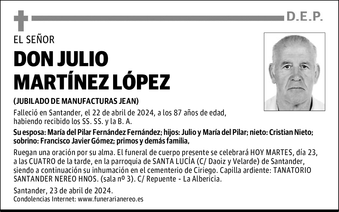 DON JULIO MARTÍNEZ LÓPEZ