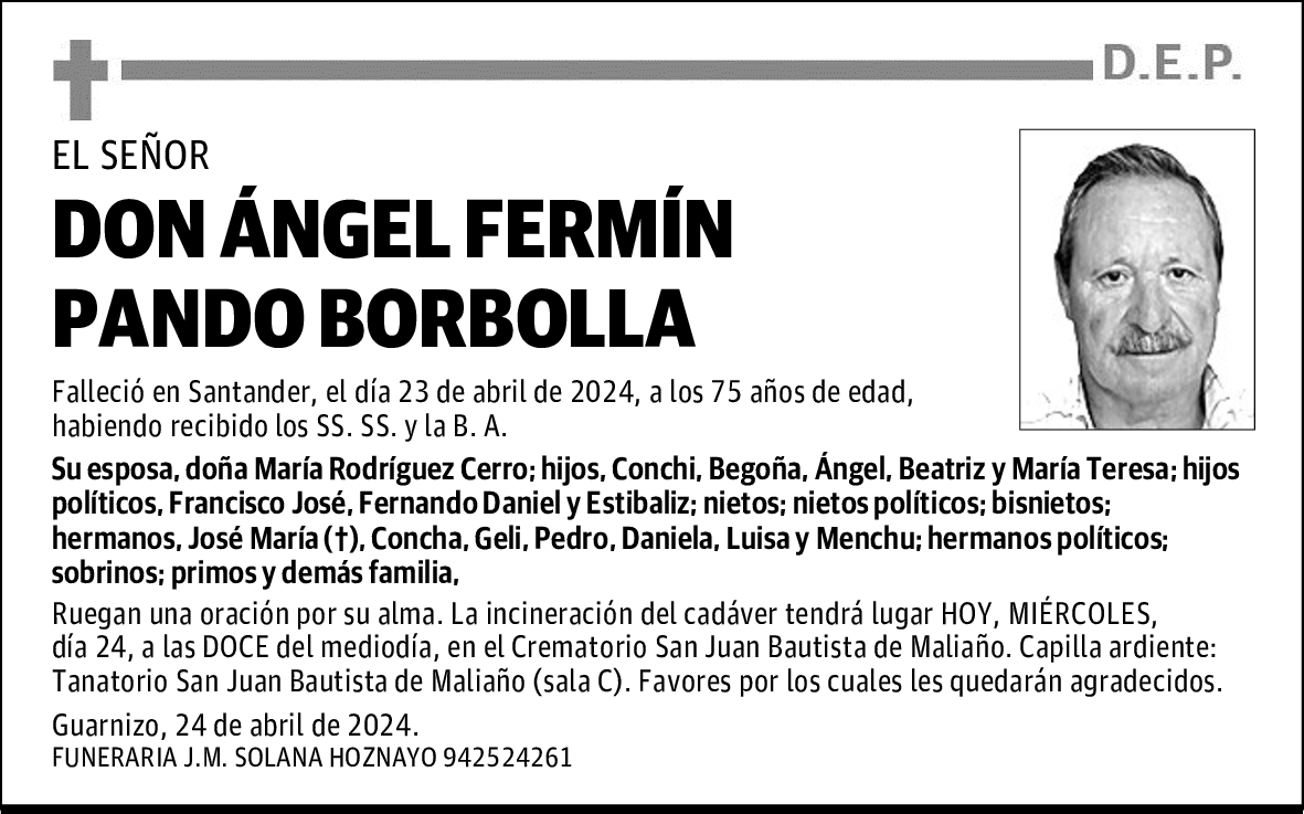 DON ÁNGEL FERMÍN PANDO BORBOLLA