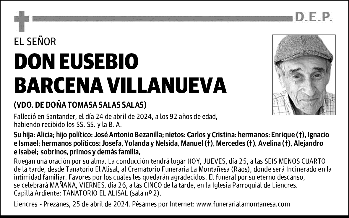 DON EUSEBIO BARCENA VILLANUEVA
