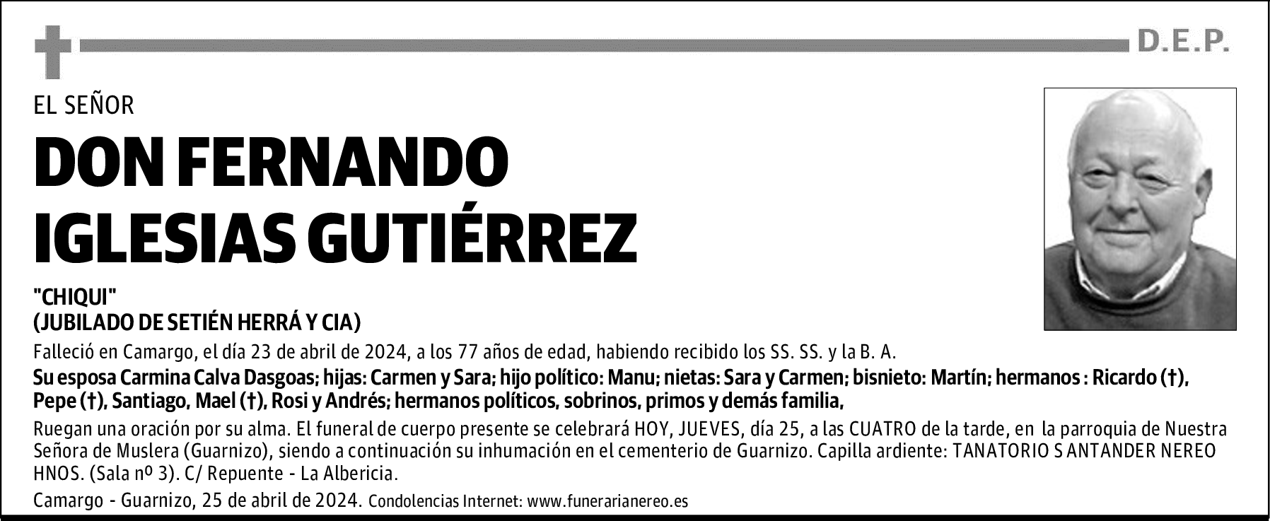 DON FERNANDO IGLESIAS GUTIÉRREZ