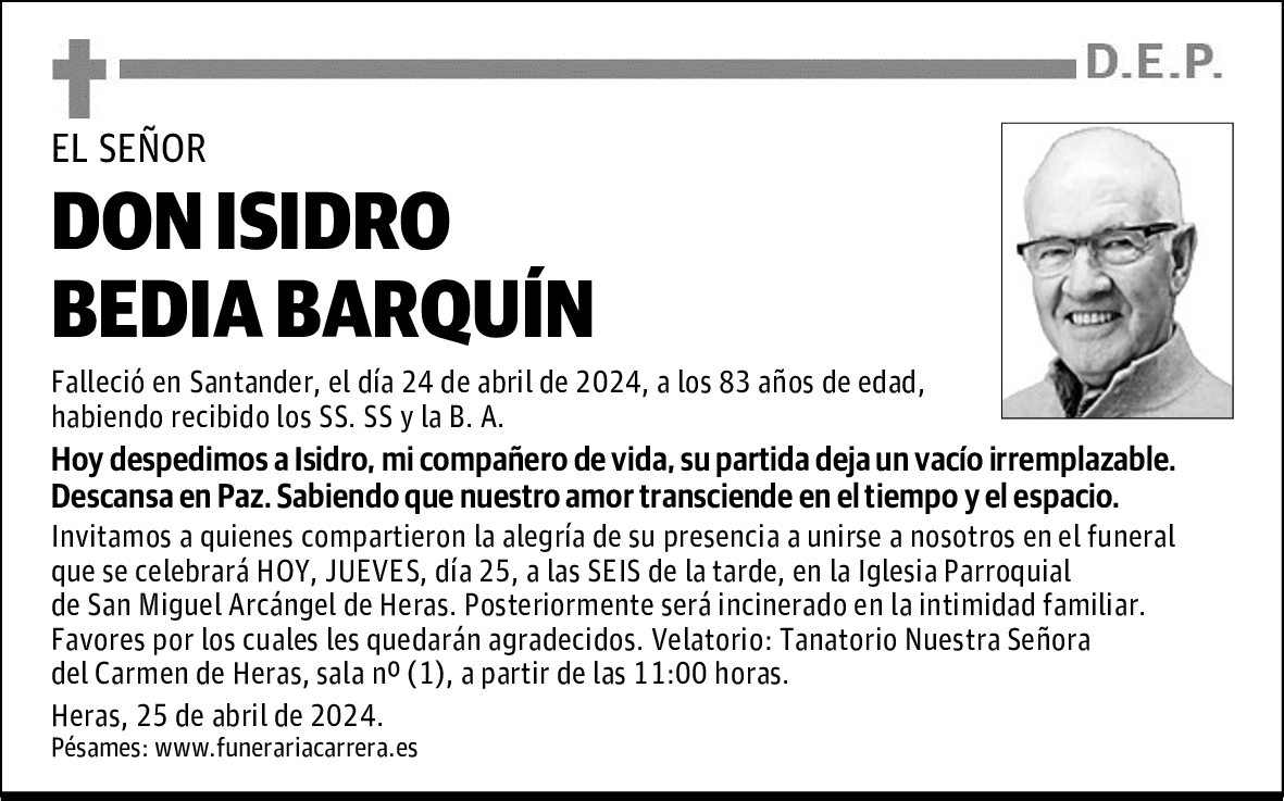 DON ISIDRO BEDIA BARQUÍN