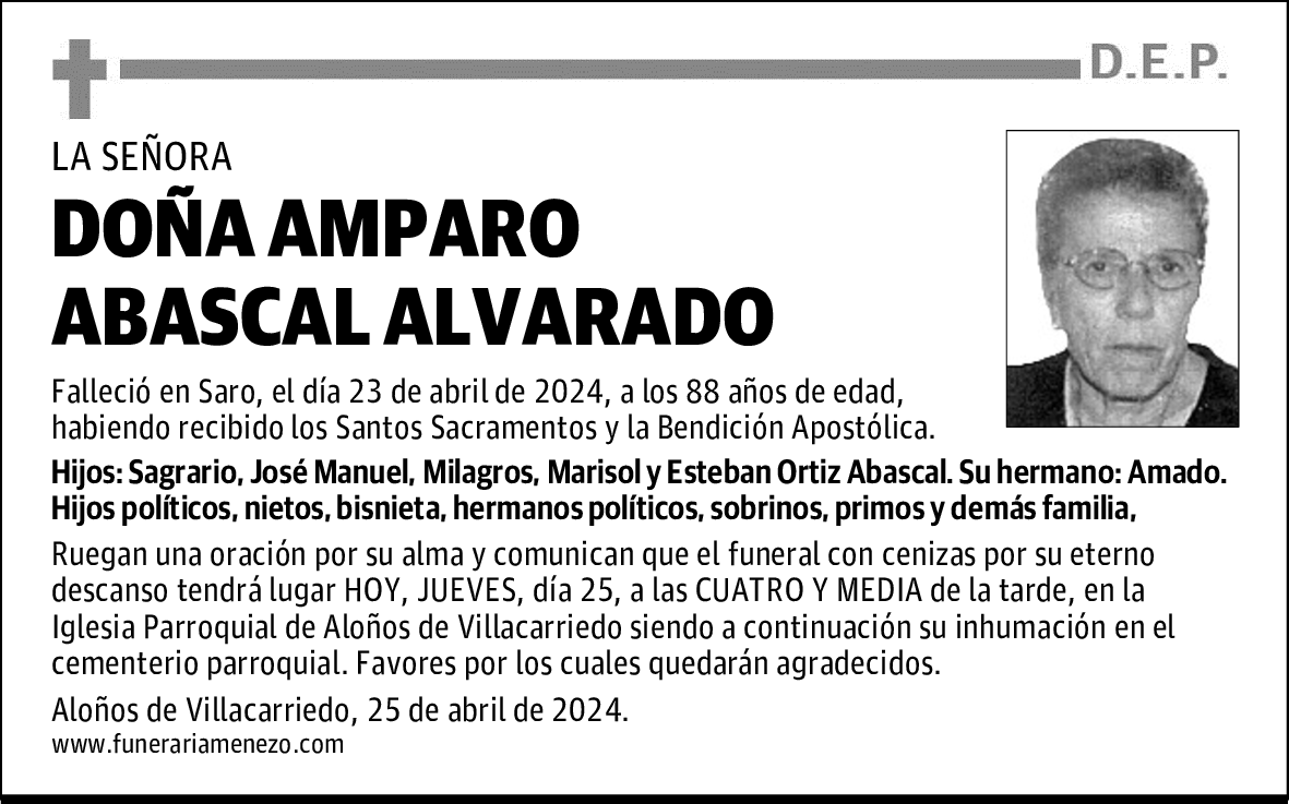 DOÑA AMPARO ABASCAL ALVARADO