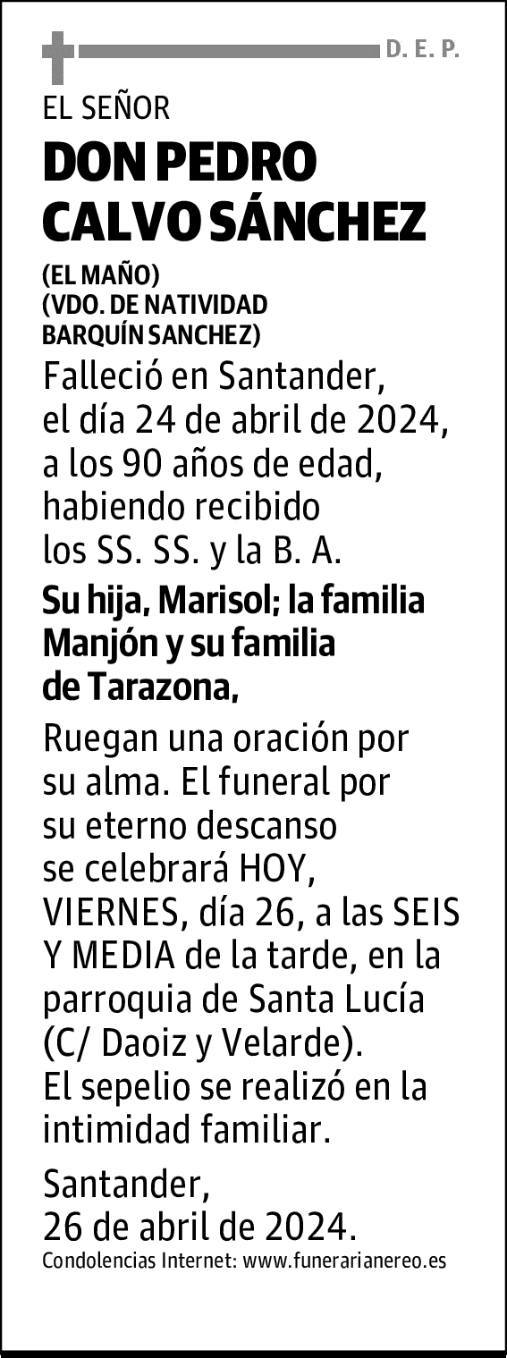 DON PEDRO CALVO SÁNCHEZ