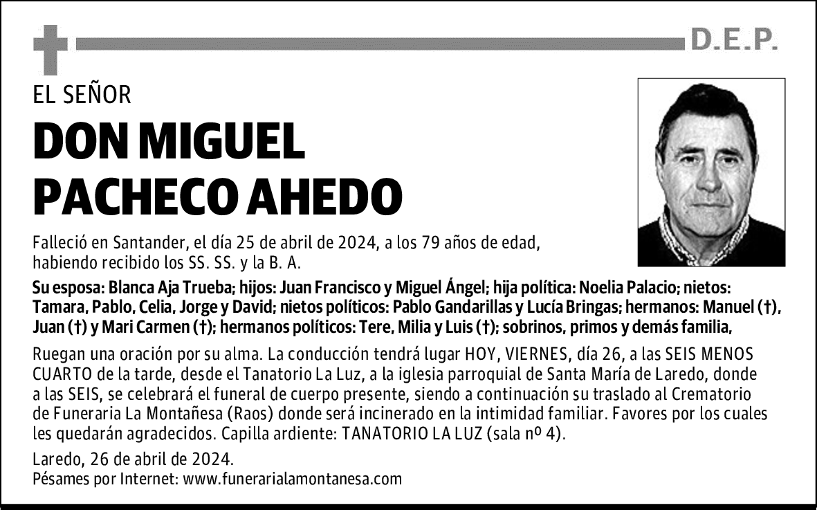 DON MIGUEL PACHECO AHEDO