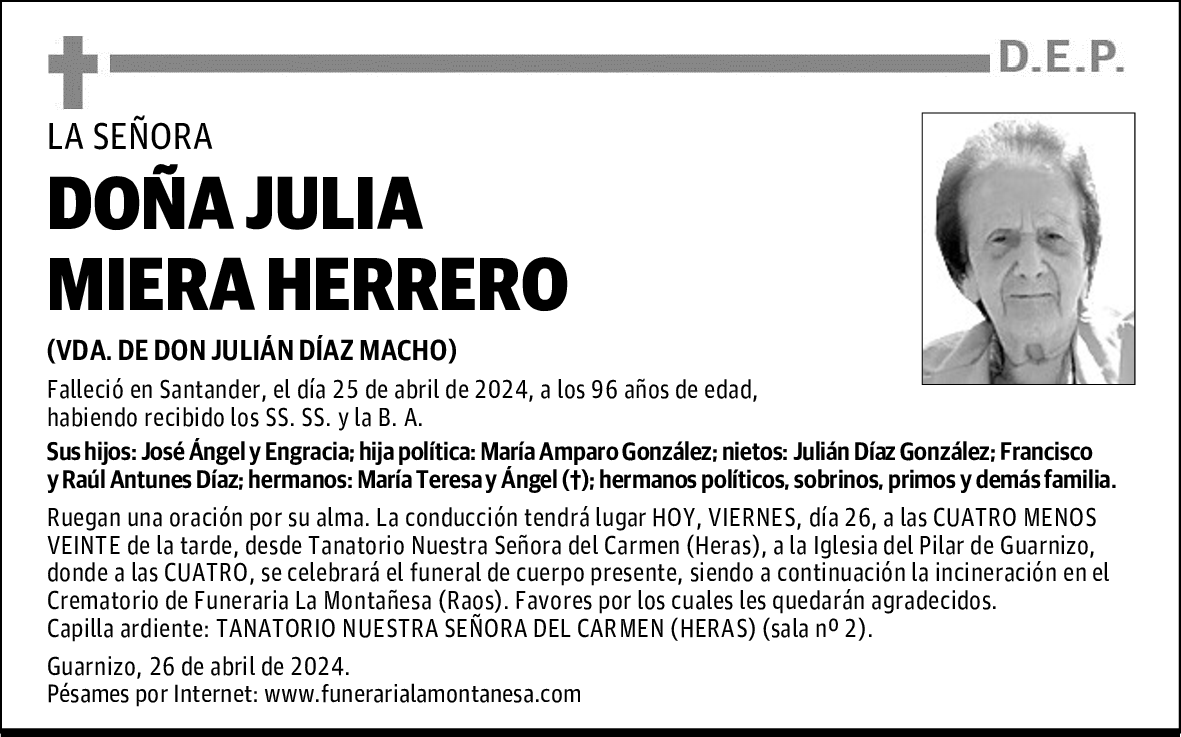 DOÑA JULIA MIERA HERRERO