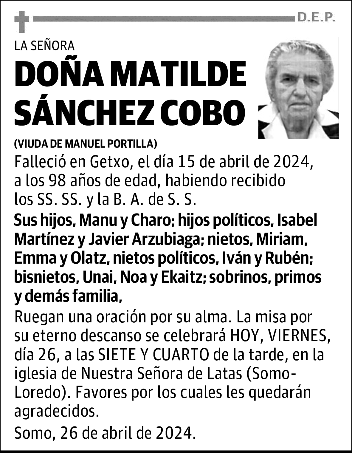DOÑA MATILDE SÁNCHEZ COBO