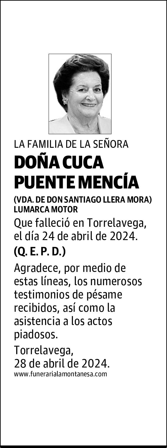 DOÑA CUCA PUENTE MENCÍA