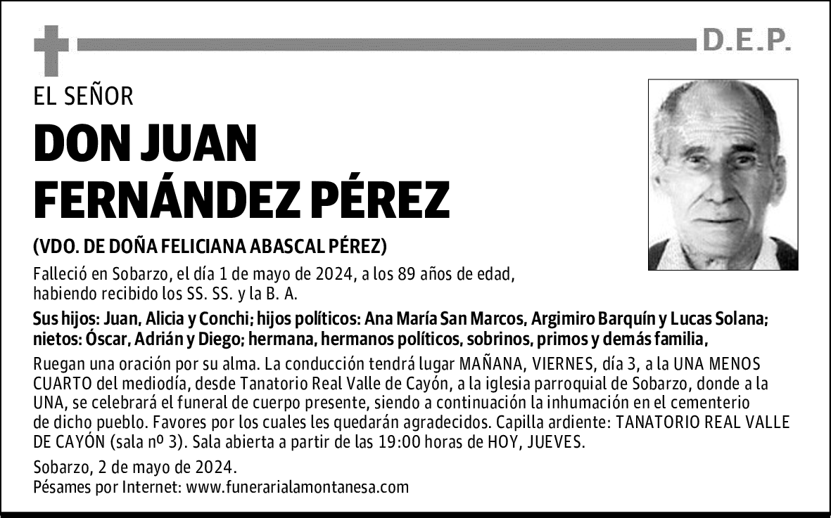DON JUAN FERNÁNDEZ PÉREZ