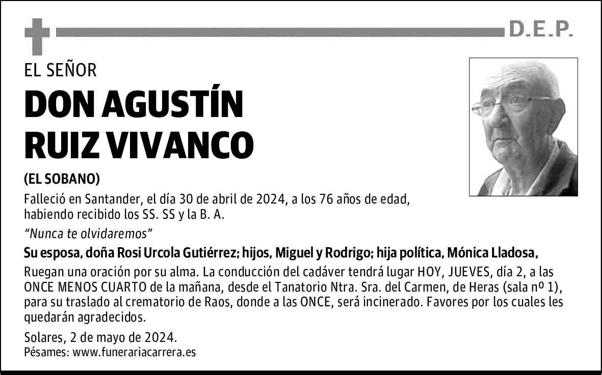 DON AGUSTÍN RUIZ VIVANCO