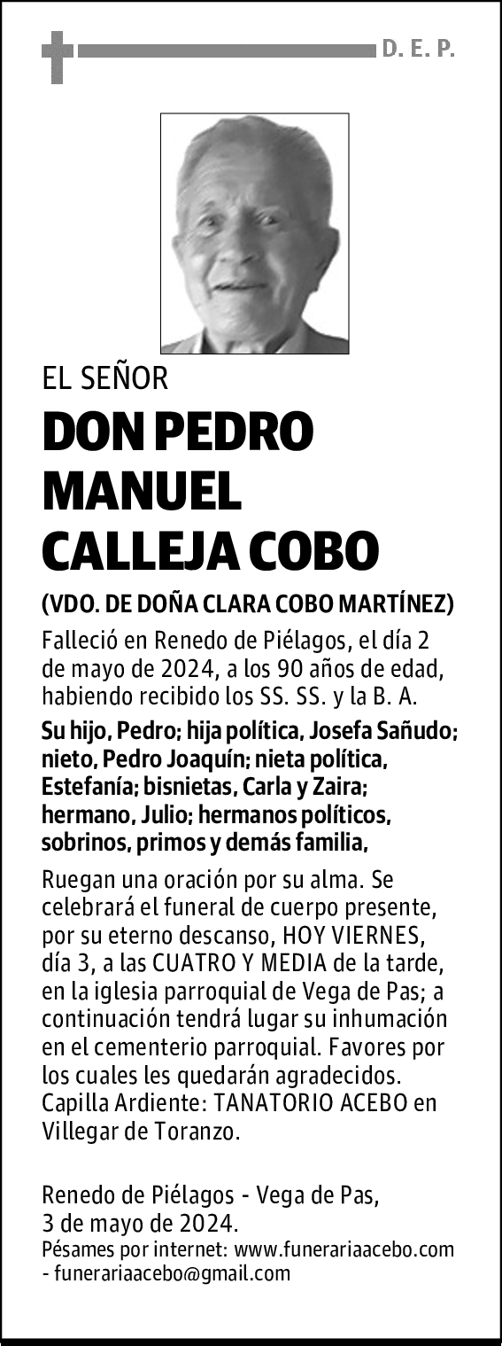 DON PEDRO MANUEL CALLEJA COBO