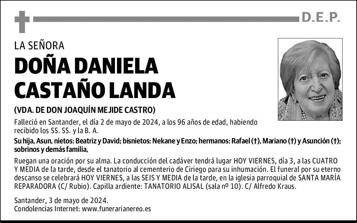 DOÑA DANIELA CASTAÑO LANDA
