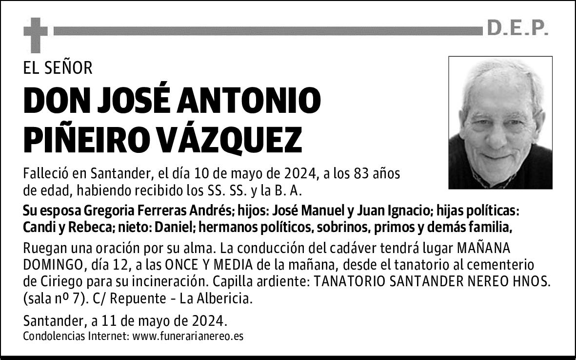 DON JOSÉ ANTONIO PIÑEIRO VÁZQUEZ