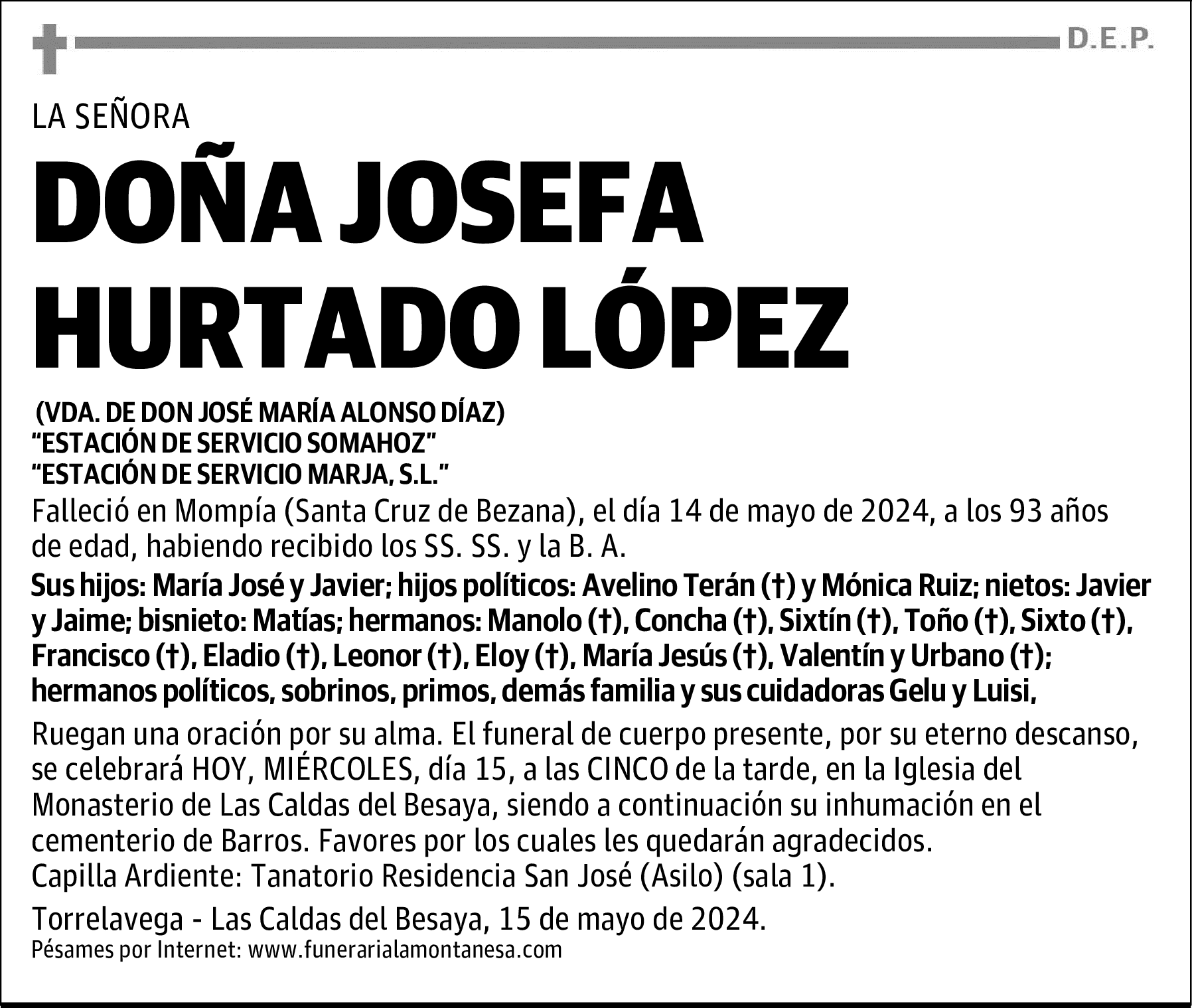 DOÑA JOSEFA HURTADO LÓPEZ