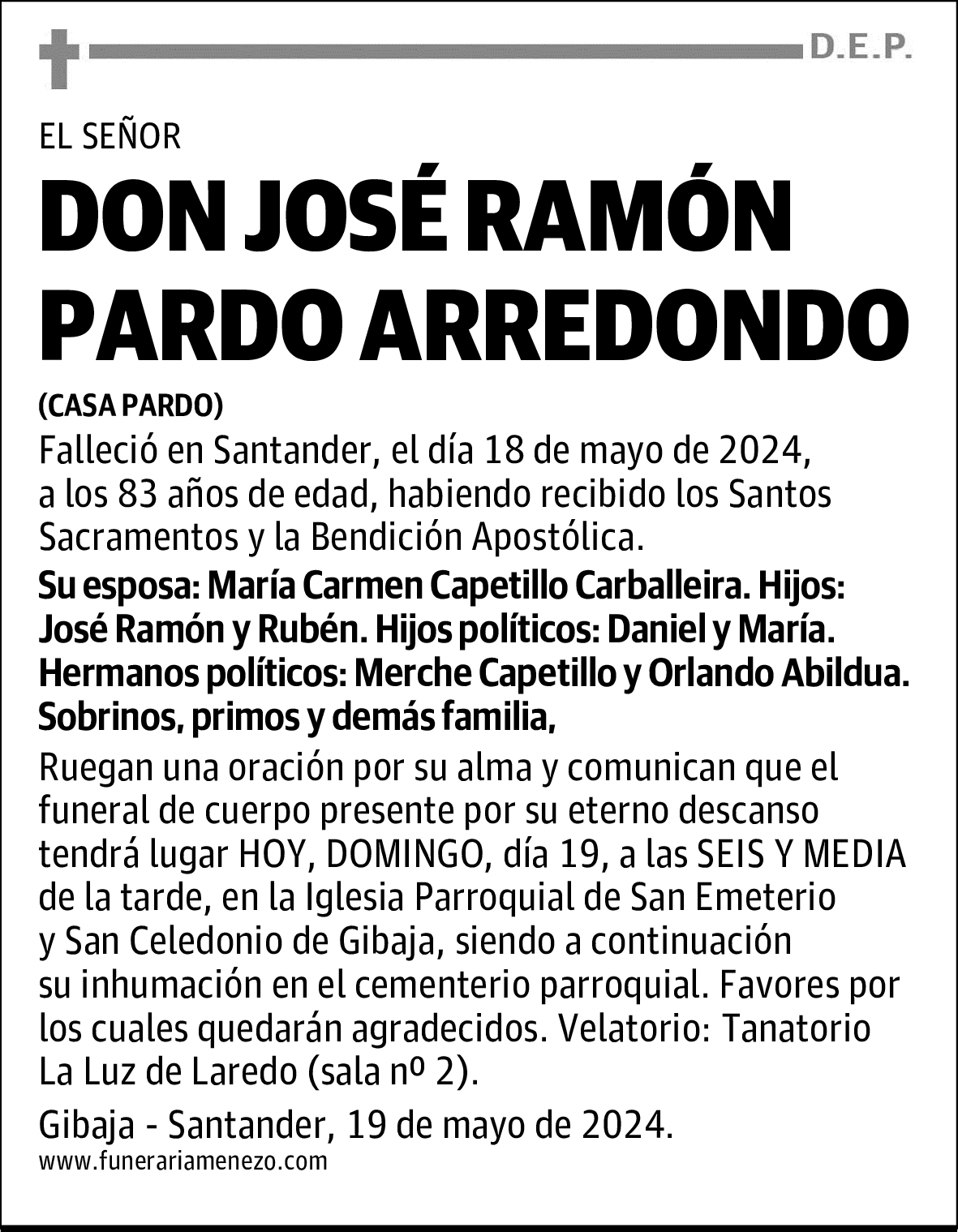 DON JOSÉ RAMÓN PARDO ARREDONDO