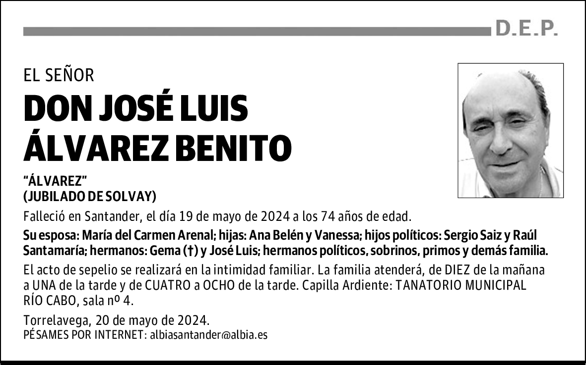 DON JOSÉ LUIS ÁLVAREZ BENITO