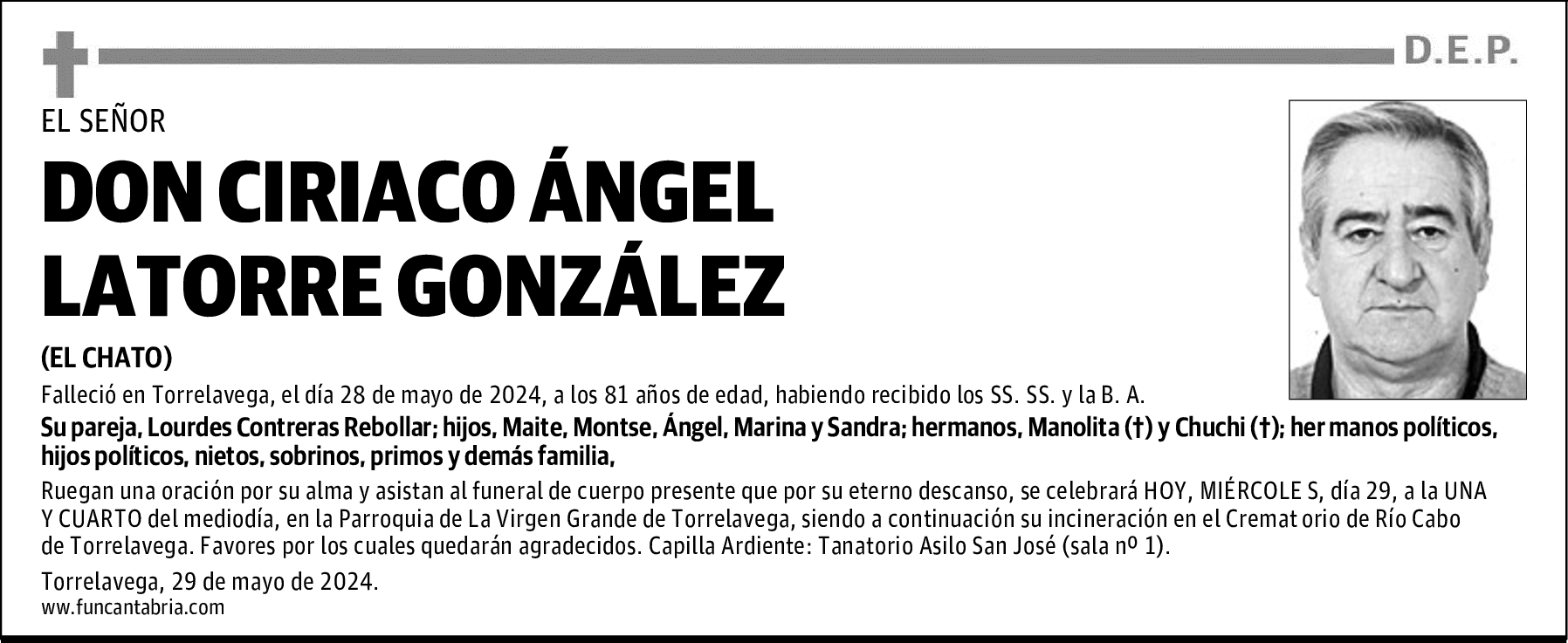 DON CIRIACO ÁNGEL LATORRE GONZÁLEZ