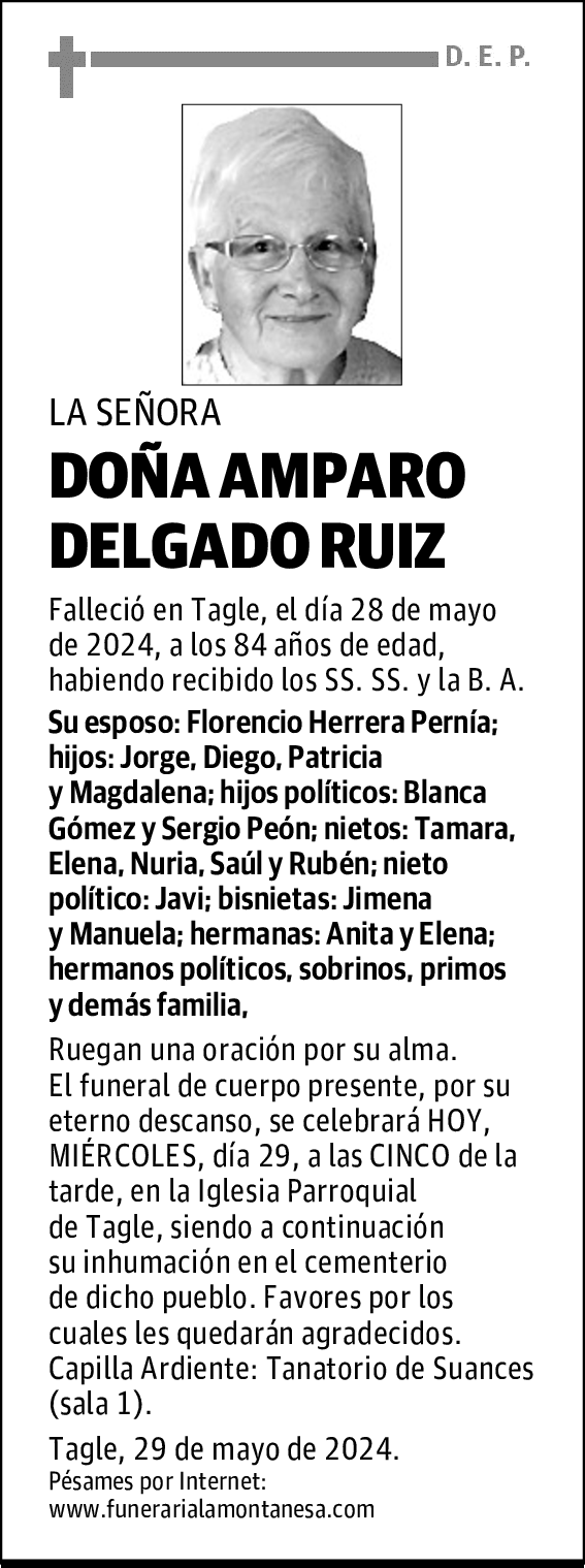 DOÑA AMPARO DELGADO RUIZ