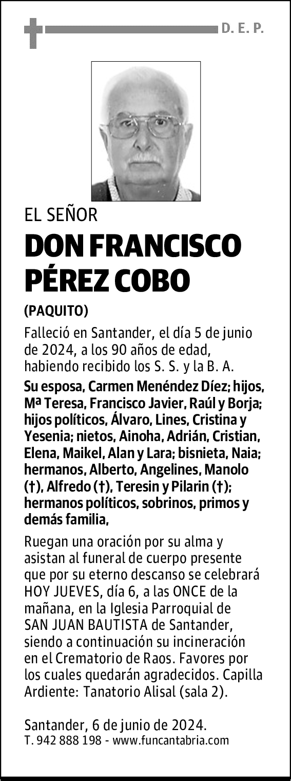 DON FRANCISCO PÉREZ COBO
