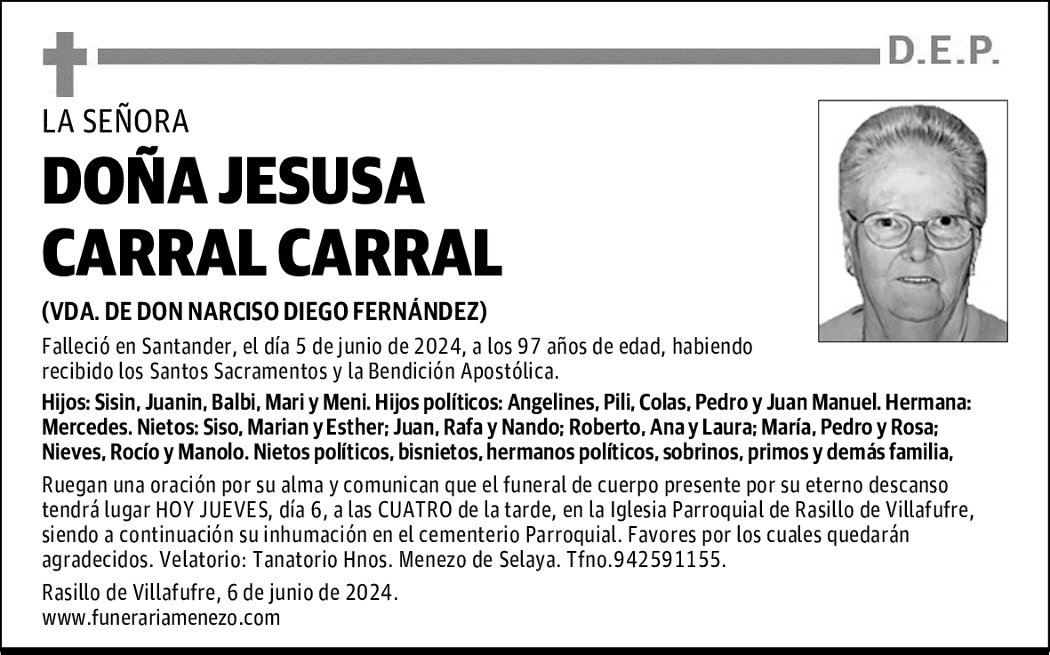 DOÑA JESUSA CARRAL CARRAL