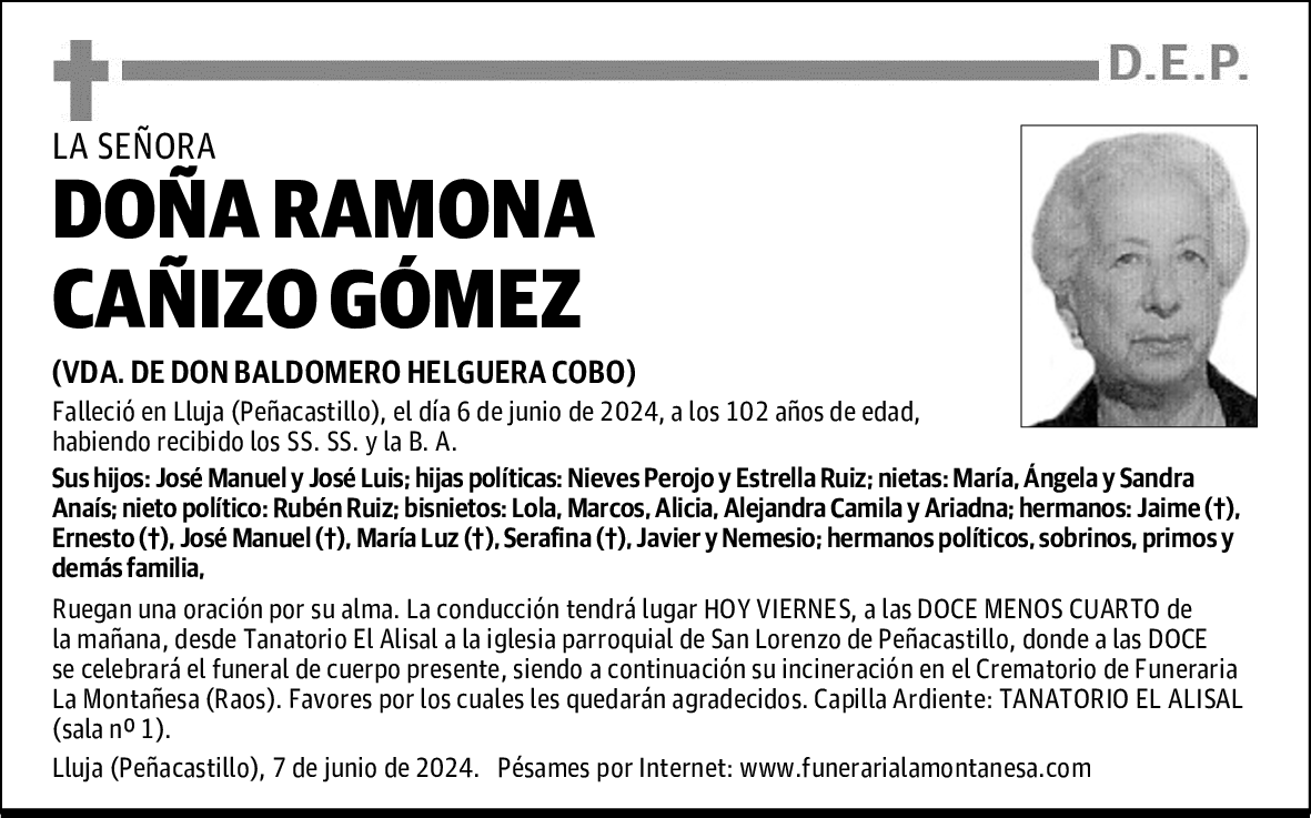 DOÑA RAMONA CAÑIZO GÓMEZ