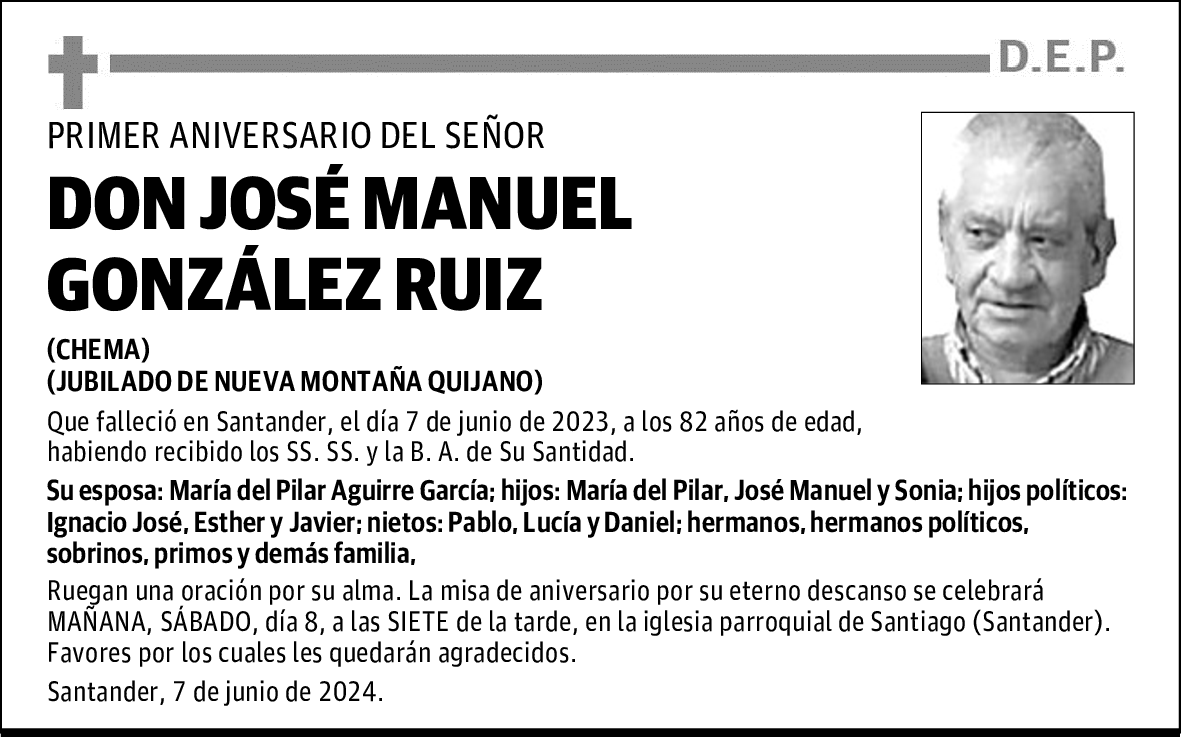 DON JOSÉ MANUEL GONZÁLEZ RUIZ