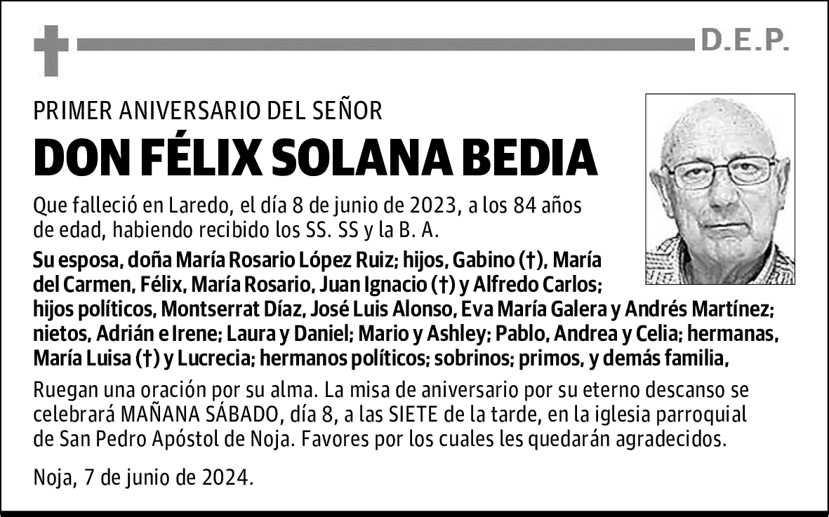 DON FÉLIX SOLANA BEDIA