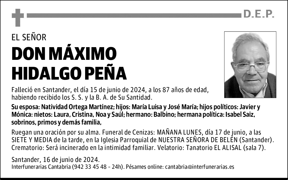 DON MÁXIMO HIDALGO PEÑA
