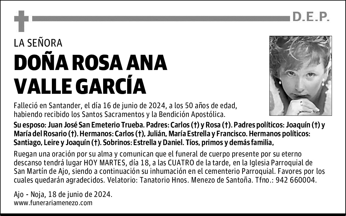 DOÑA ROSA ANA VALLE GARCÍA
