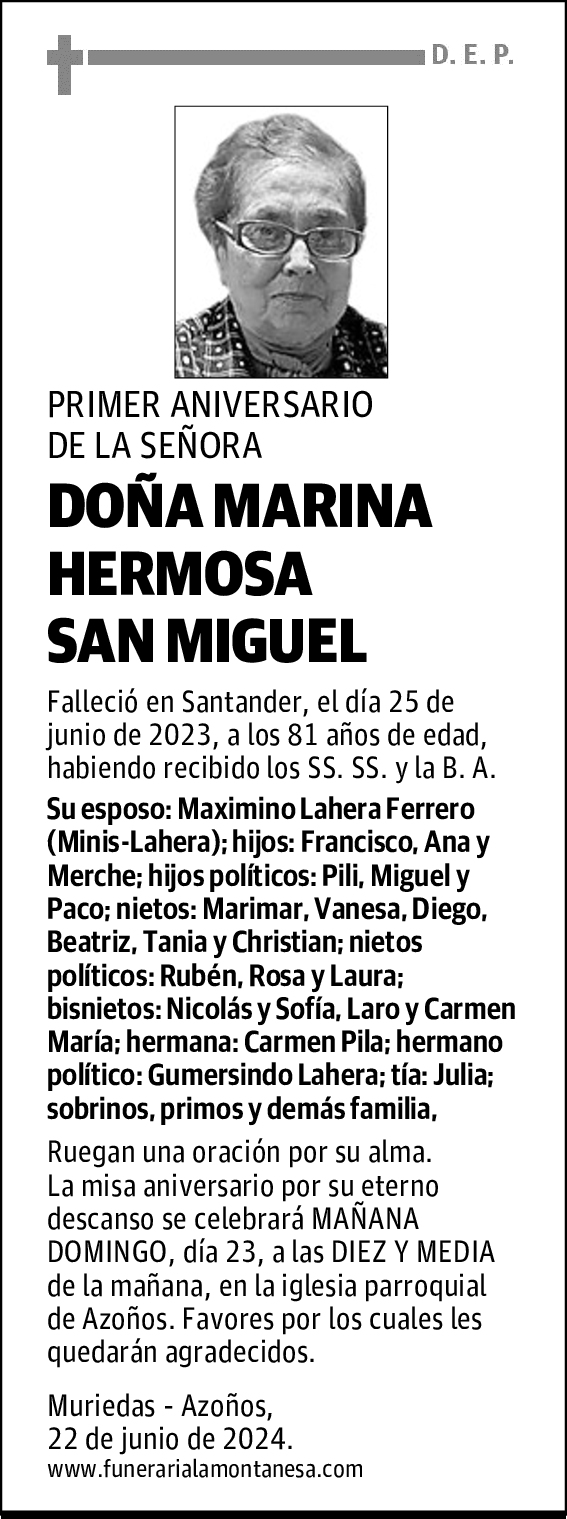 DOÑA MARINA HERMOSA SAN MIGUEL