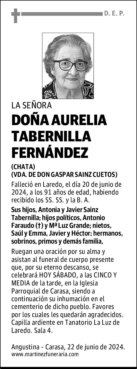 DOÑA AURELIA TABERNILLA FERNÁNDEZ