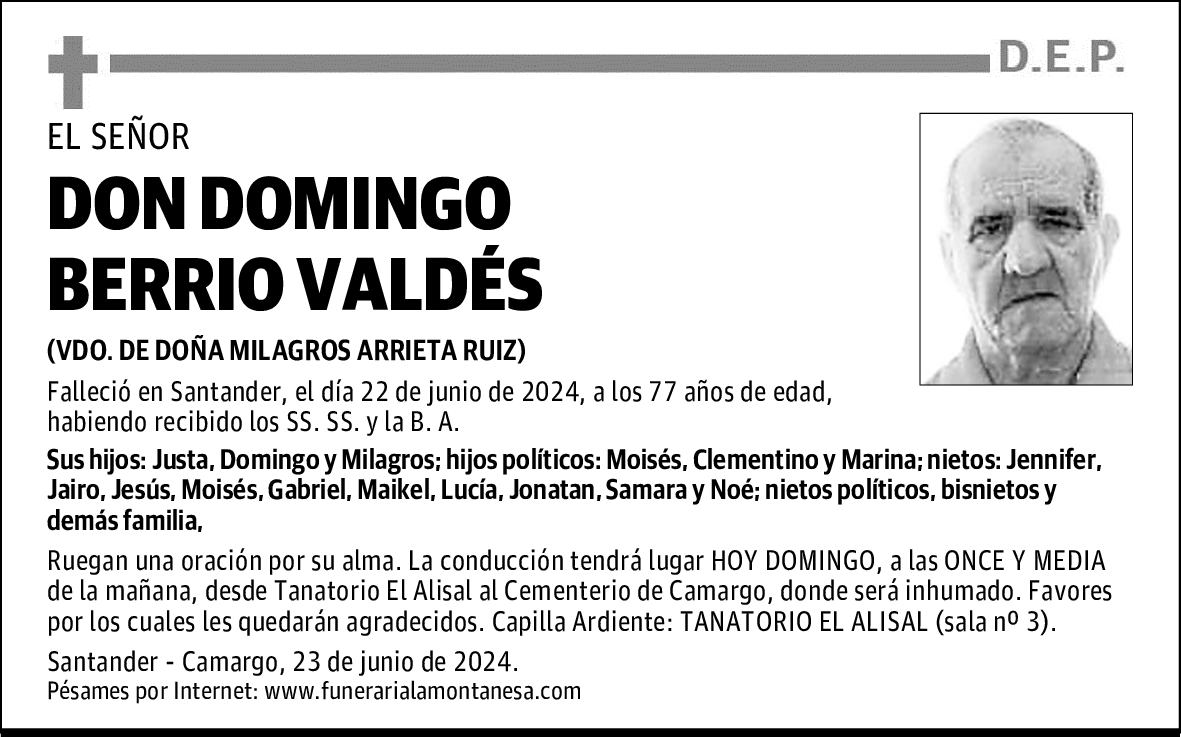 DON DOMINGO BERRIO VALDÉS