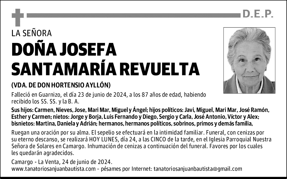 DOÑA JOSEFA SANTAMARÍA REVUELTA
