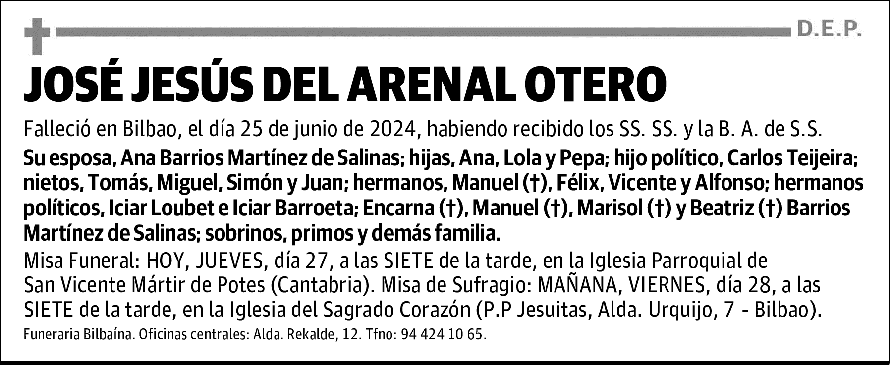 JOSÉ JESÚS DEL ARENAL OTERO