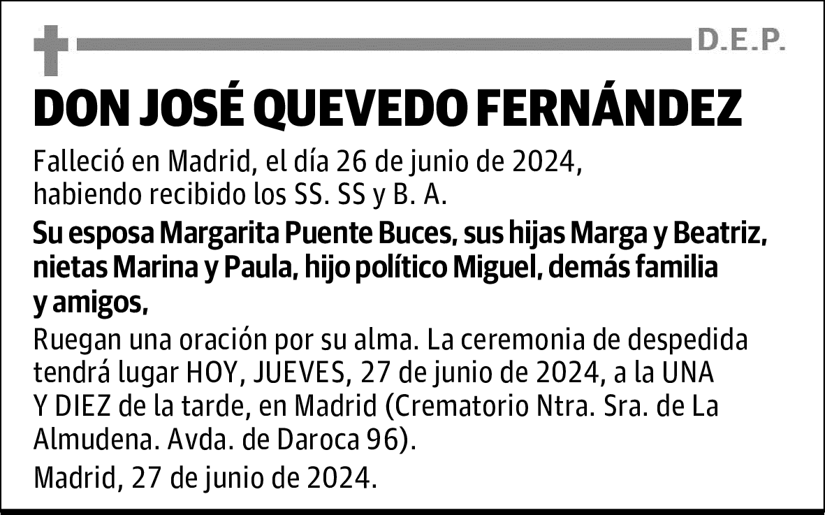 DON JOSÉ QUEVEDO FERNÁNDEZ