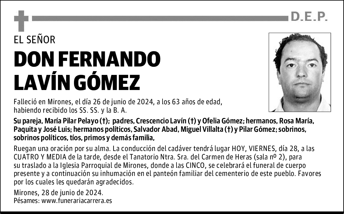 DON FERNANDO LAVÍN GÓMEZ