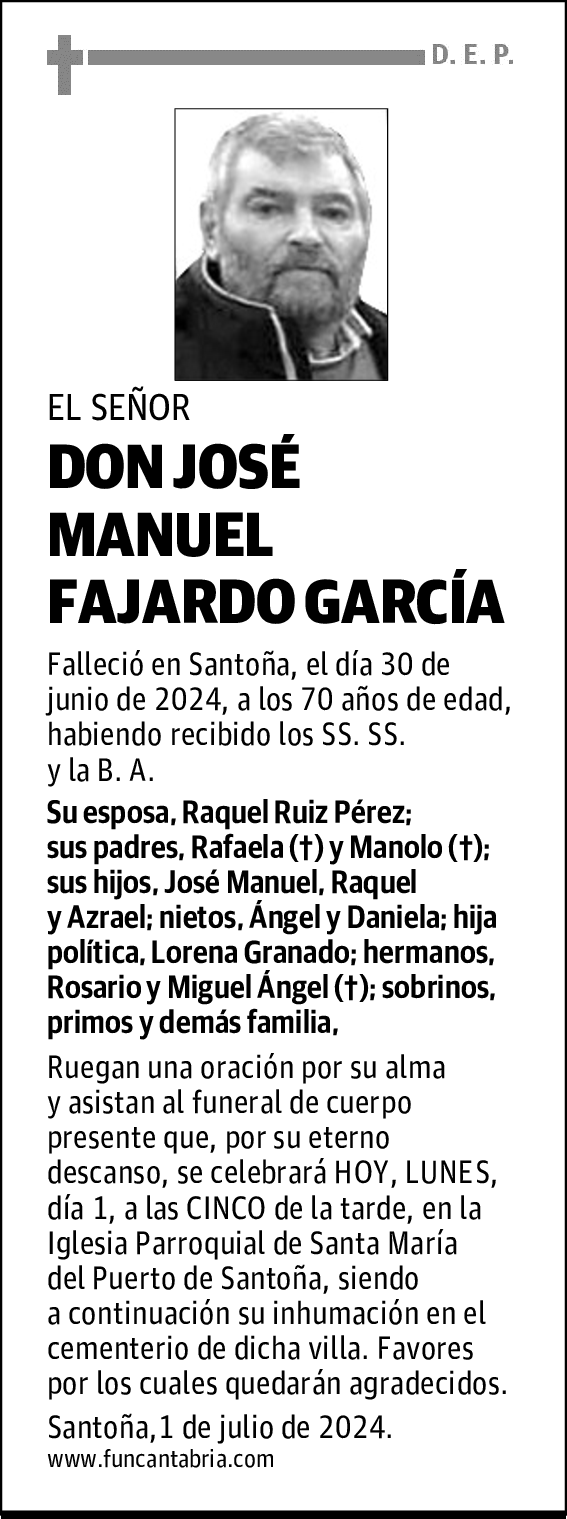 DON JOSÉ MANUEL FAJARDO GARCÍA