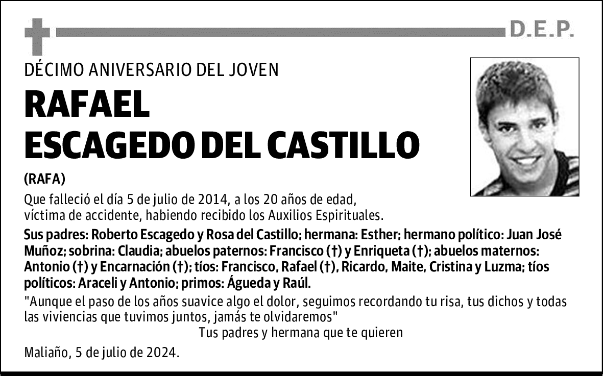RAFAEL ESCAGEDO DEL CASTILLO