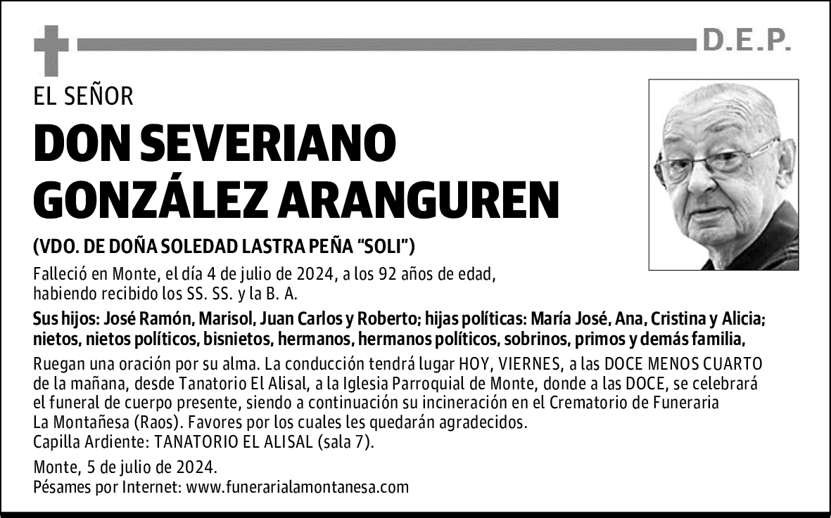 DON SEVERIANO GONZÁLEZ ARANGUREN