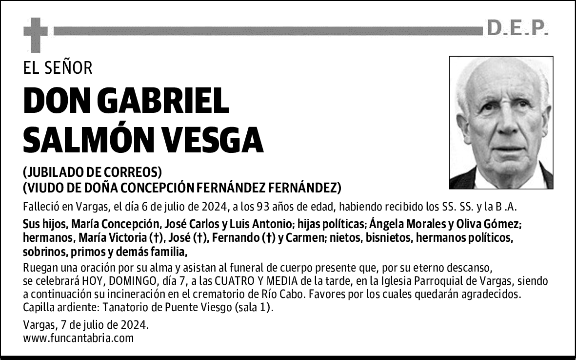 DON GABRIEL SALMÓN VESGA
